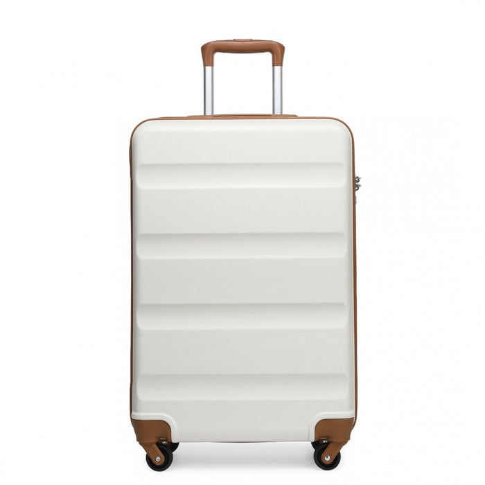 Carry-On Cabin Suitcase – 19-Inch – Streamlined Lightweight ABS Hard Shell with Secure TSA Lock – Cream