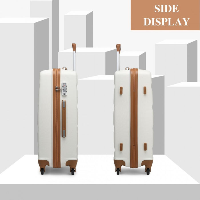 Check-In Luggage – 24-Inch – Streamlined ABS Hard Shell Suitcase with Secure TSA Lock – Cream
