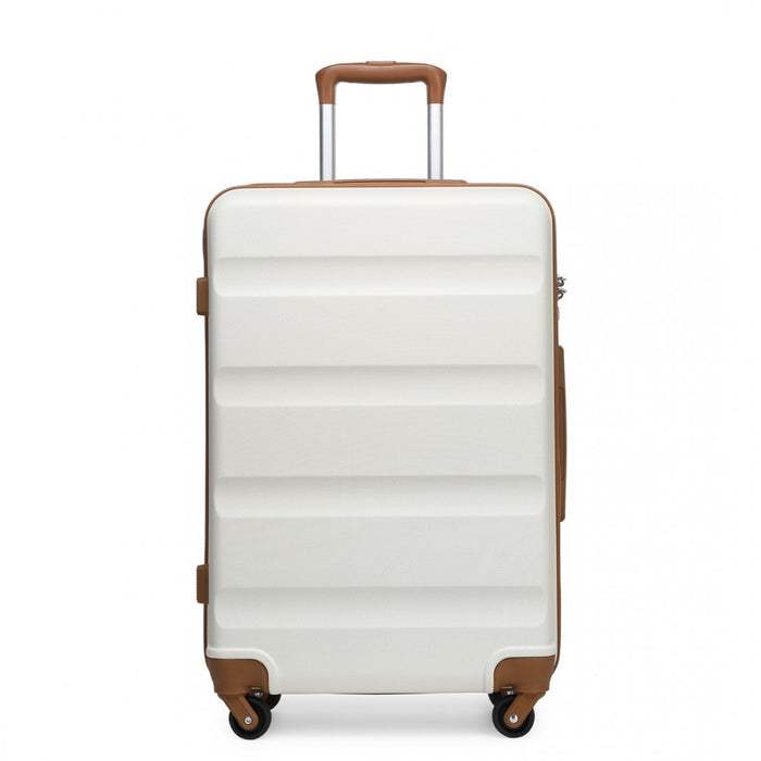 Check-In Luggage – 24-Inch – Streamlined ABS Hard Shell Suitcase with Secure TSA Lock – Cream
