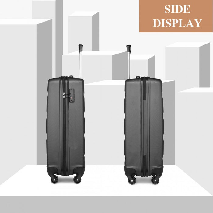 Carry-On Cabin Suitcase – 19-Inch – Streamlined Lightweight ABS Hard Shell with Secure TSA Lock – Grey