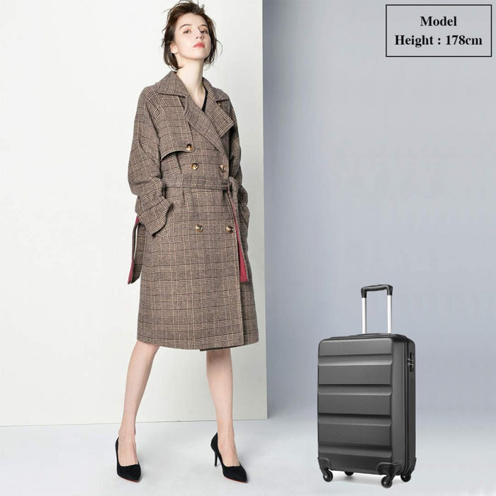 Carry-On Cabin Suitcase – 19-Inch – Streamlined Lightweight ABS Hard Shell with Secure TSA Lock – Grey
