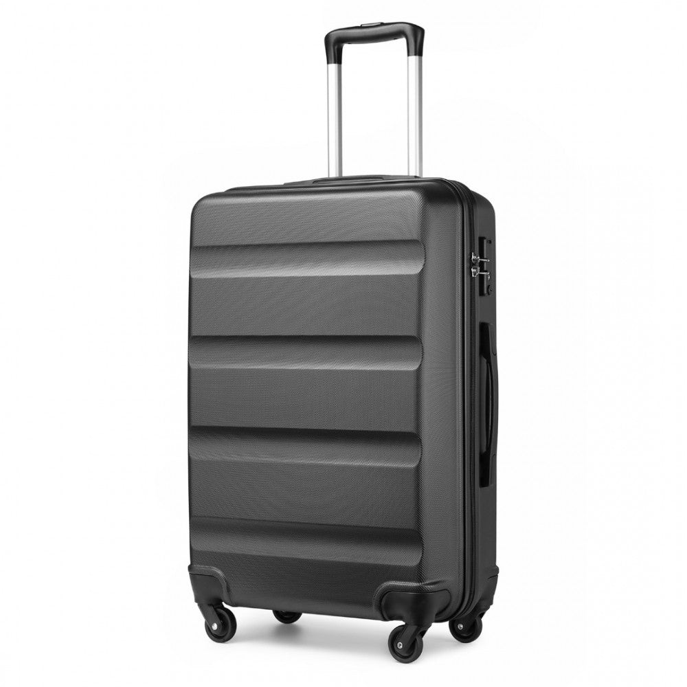 Check-In Luggage – 24-Inch – Streamlined ABS Hard Shell Suitcase with Secure TSA Lock – Grey