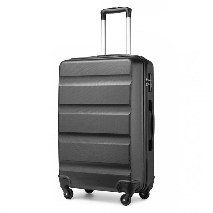 Check-In Luggage – 24-Inch – Streamlined ABS Hard Shell Suitcase with Secure TSA Lock – Grey