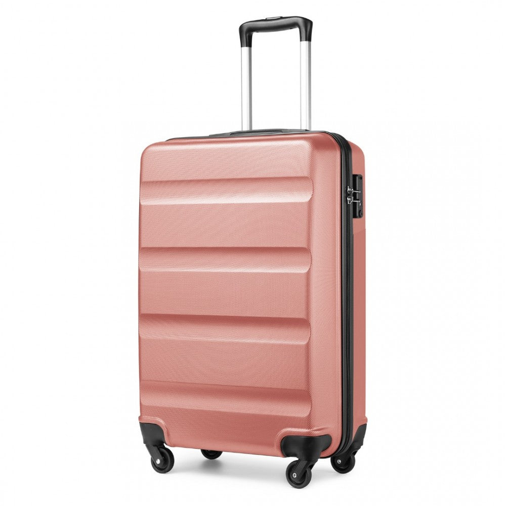 Carry-On Cabin Suitcase – 19-Inch – Streamlined Lightweight ABS Hard Shell with Secure TSA Lock – Nude