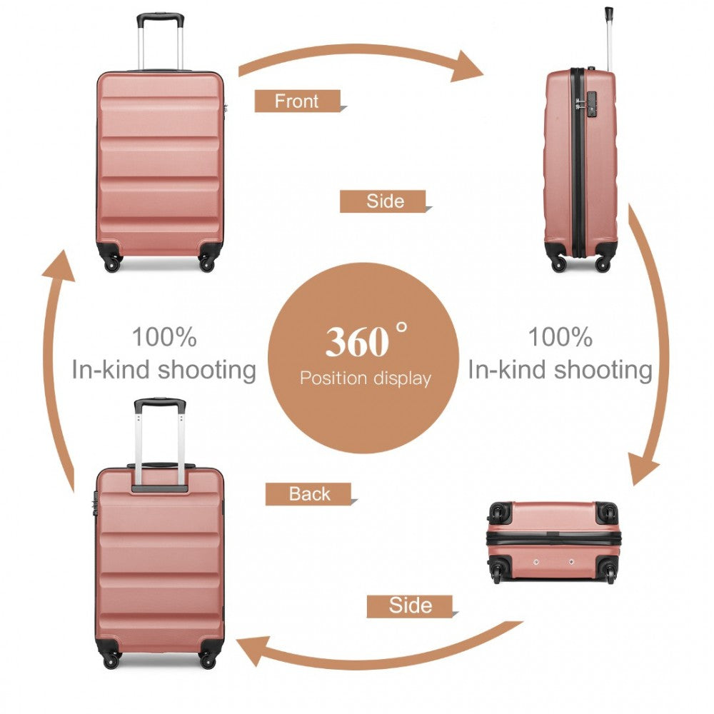 Carry-On Cabin Suitcase – 19-Inch – Streamlined Lightweight ABS Hard Shell with Secure TSA Lock – Nude