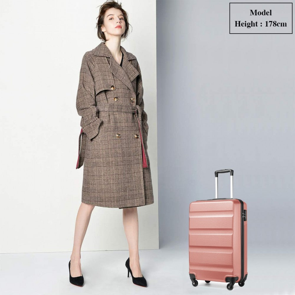 Carry-On Cabin Suitcase – 19-Inch – Streamlined Lightweight ABS Hard Shell with Secure TSA Lock – Nude
