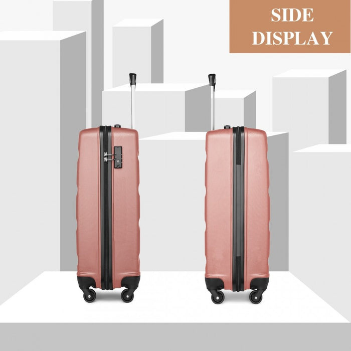 Carry-On Cabin Suitcase – 19-Inch – Streamlined Lightweight ABS Hard Shell with Secure TSA Lock – Nude