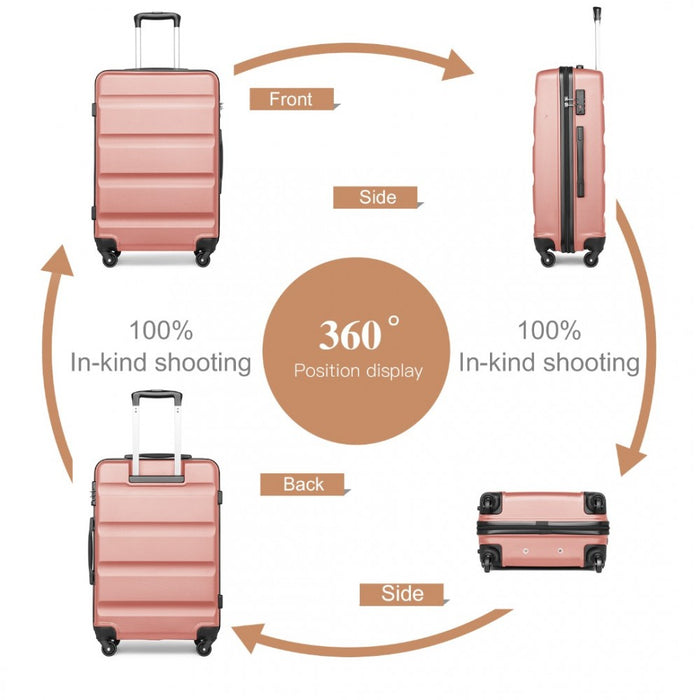 Check-In Luggage – 24-Inch – Streamlined ABS Hard Shell Suitcase with Secure TSA Lock – Nude