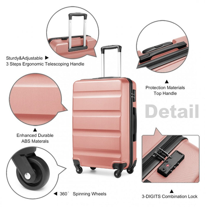 Check-In Luggage – 24-Inch – Streamlined ABS Hard Shell Suitcase with Secure TSA Lock – Nude