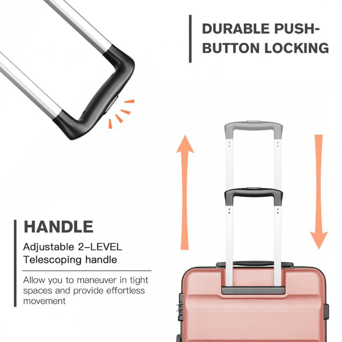 Check-In Luggage – 24-Inch – Streamlined ABS Hard Shell Suitcase with Secure TSA Lock – Nude