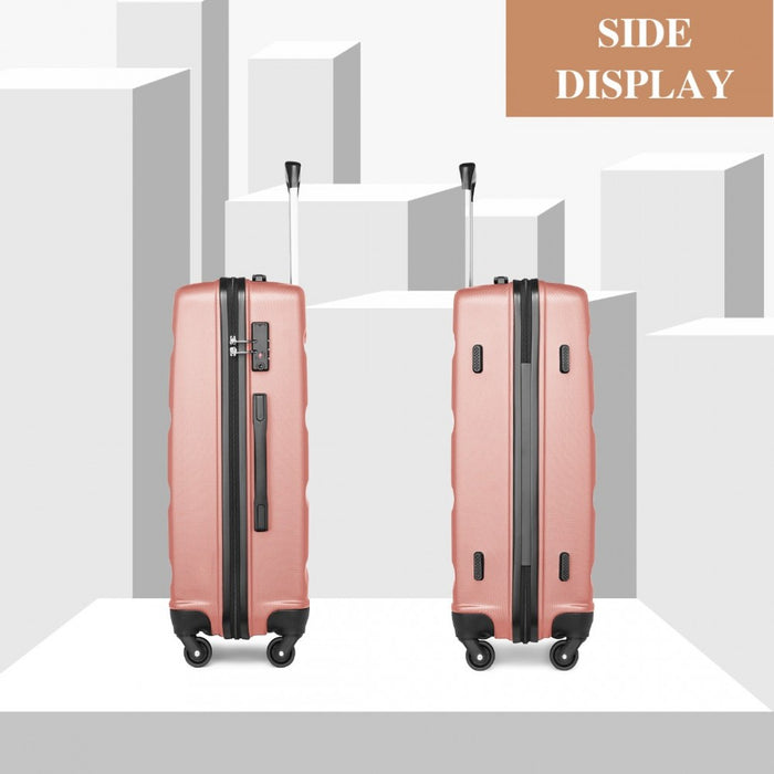 Check-In Luggage – 24-Inch – Streamlined ABS Hard Shell Suitcase with Secure TSA Lock – Nude