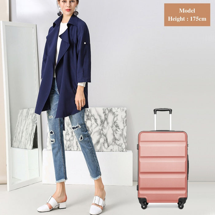 Check-In Luggage – 24-Inch – Streamlined ABS Hard Shell Suitcase with Secure TSA Lock – Nude