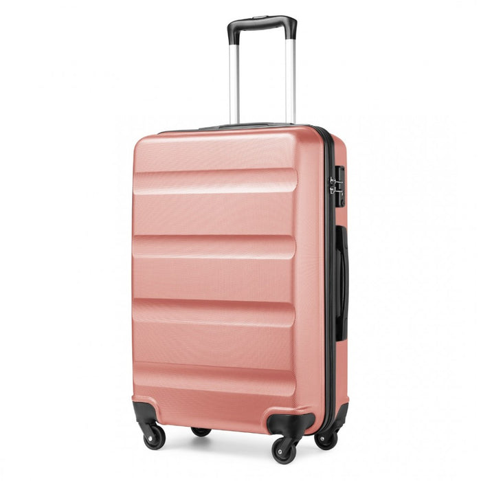 Check-In Luggage – 24-Inch – Streamlined ABS Hard Shell Suitcase with Secure TSA Lock – Nude