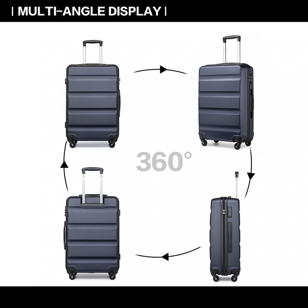 Check-In Luggage – 24-Inch – Streamlined ABS Hard Shell Suitcase with Secure TSA Lock – Navy