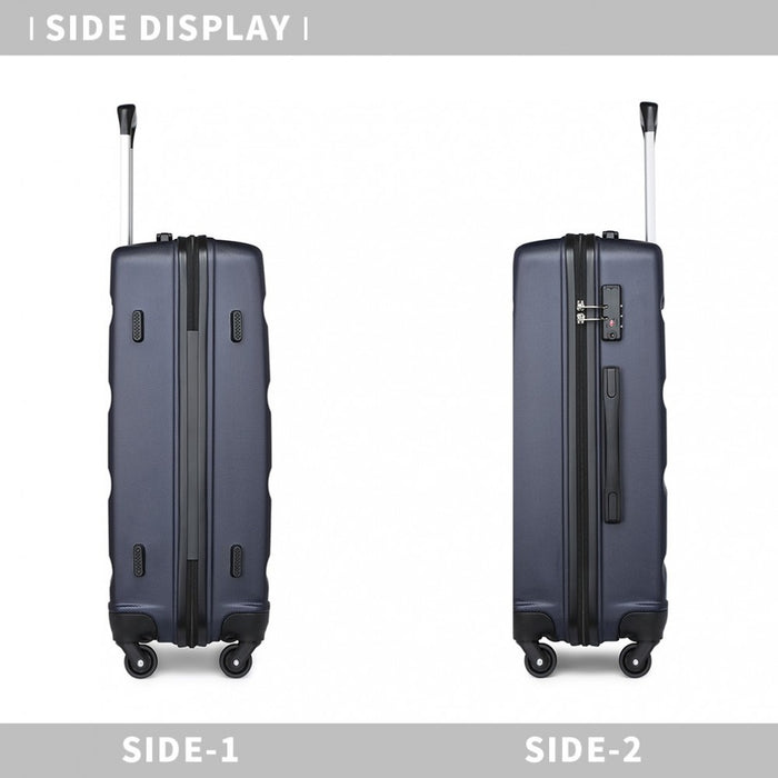 3-Piece Lightweight ABS Hard Shell Suitcase Set – 19, 24, 28-Inch with Secure TSA Lock – Navy