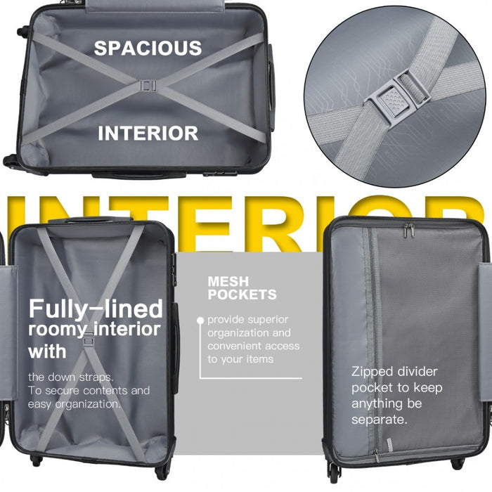 3-Piece Lightweight ABS Hard Shell Suitcase Set – 19, 24, 28-Inch with Secure TSA Lock – Navy