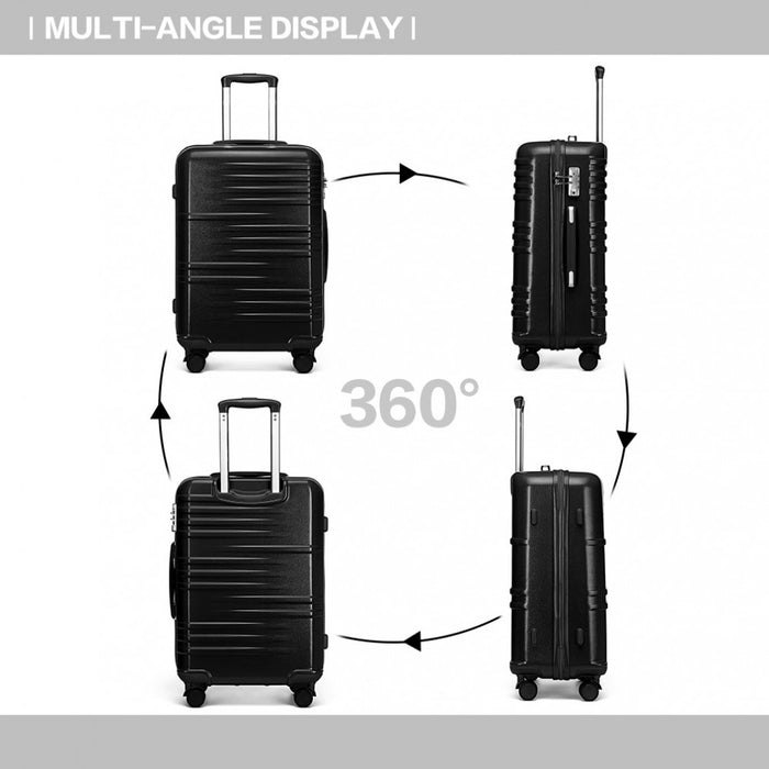Polycarbonate and ABS Hard Shell Suitcase with TSA Lock – 24-Inch – K2391L – Black