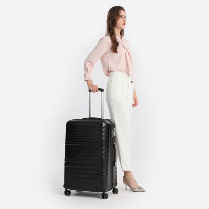 Polycarbonate and ABS Hard Shell Suitcase with TSA Lock – 24-Inch – K2391L – Black