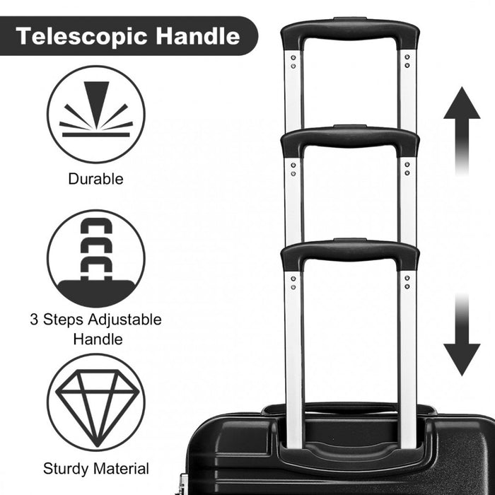 Polycarbonate and ABS Hard Shell Suitcase with TSA Lock – 24-Inch – K2391L – Black