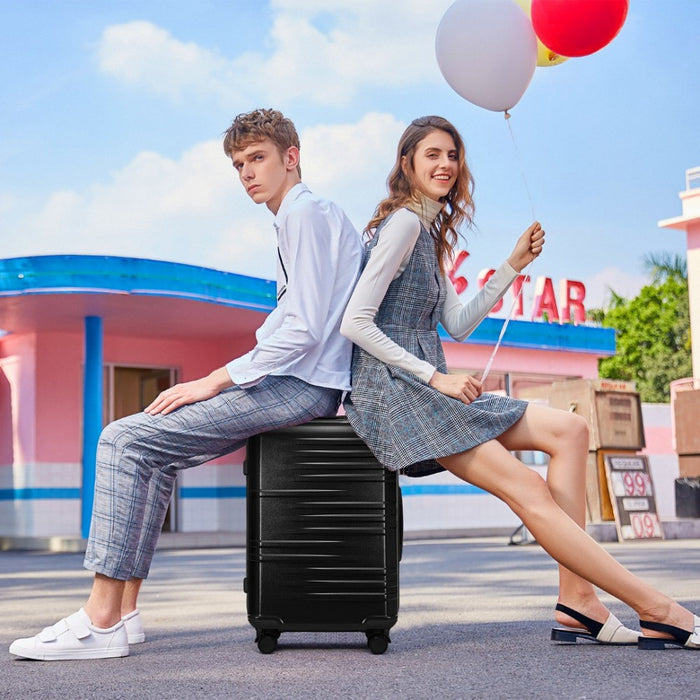 Polycarbonate and ABS Hard Shell Suitcase with TSA Lock – 24-Inch – K2391L – Black
