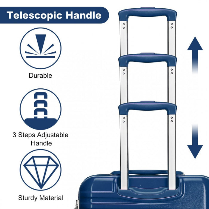 Polycarbonate and ABS Hard Shell Suitcase with TSA Lock – 20-Inch – Navy