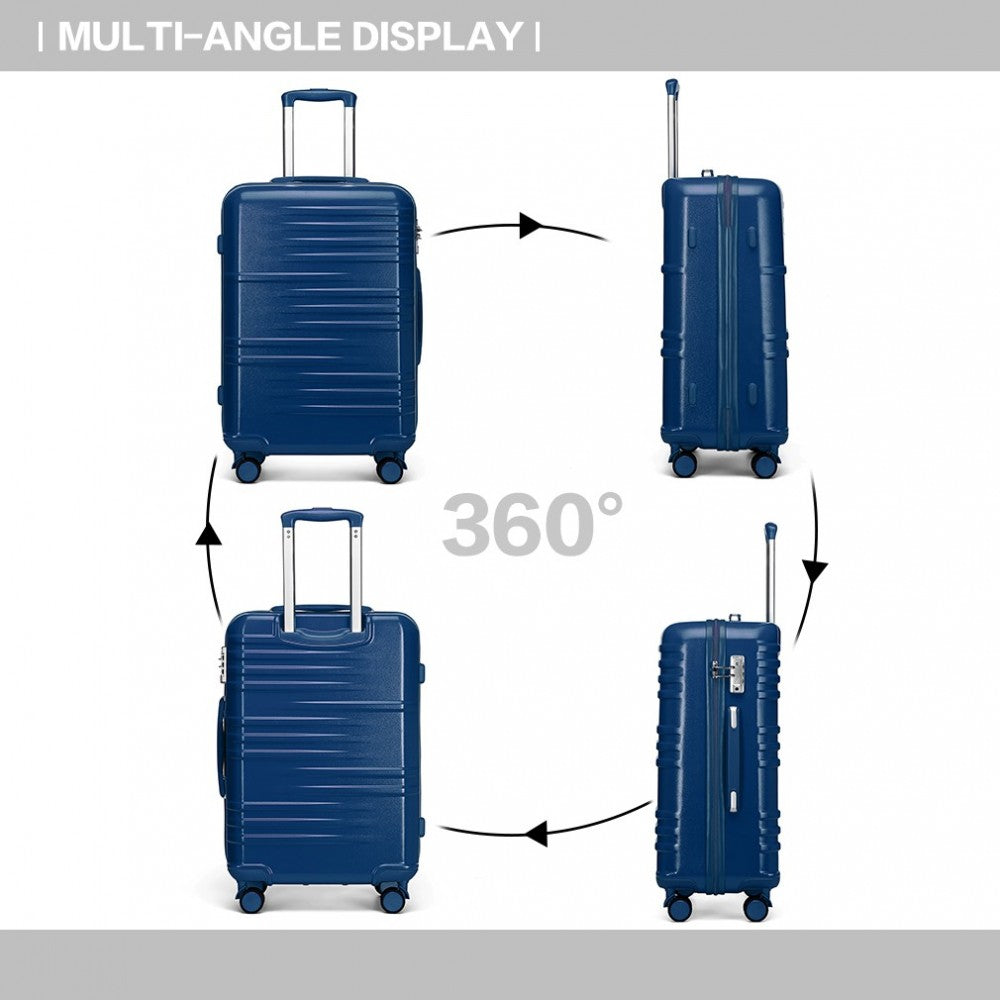 Polycarbonate and ABS Hard Shell Suitcase with TSA Lock – 24-Inch – K2391L – Navy