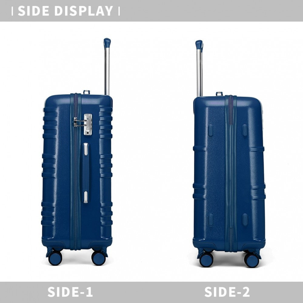 Polycarbonate and ABS Hard Shell Suitcase with TSA Lock – 24-Inch – K2391L – Navy