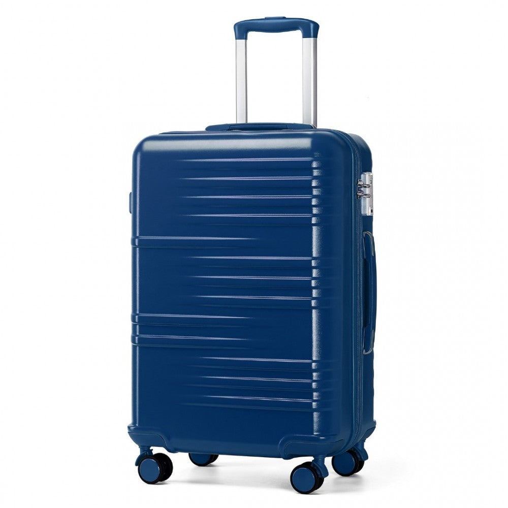 Polycarbonate and ABS Hard Shell Suitcase with TSA Lock – 24-Inch – K2391L – Navy