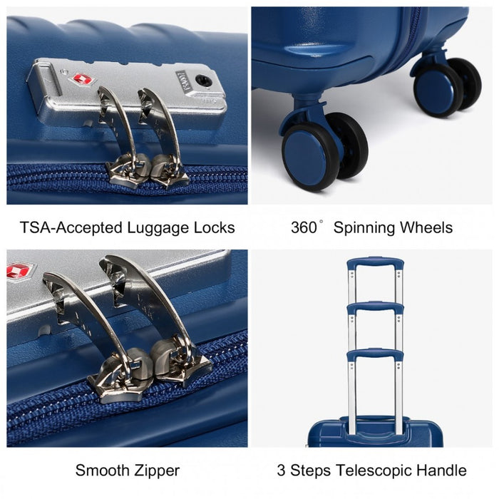 Polycarbonate and ABS Hard Shell Suitcase with TSA Lock – 24-Inch – K2391L – Navy