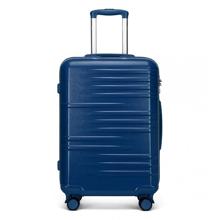 Polycarbonate and ABS Hard Shell Suitcase with TSA Lock – 24-Inch – K2391L – Navy