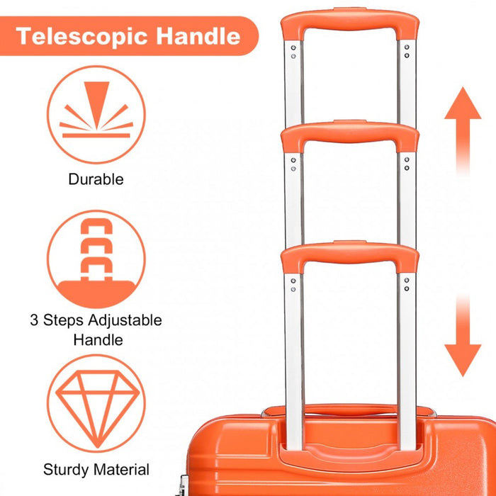 Polycarbonate and ABS Hard Shell Suitcase with TSA Lock – 20-Inch – Orange