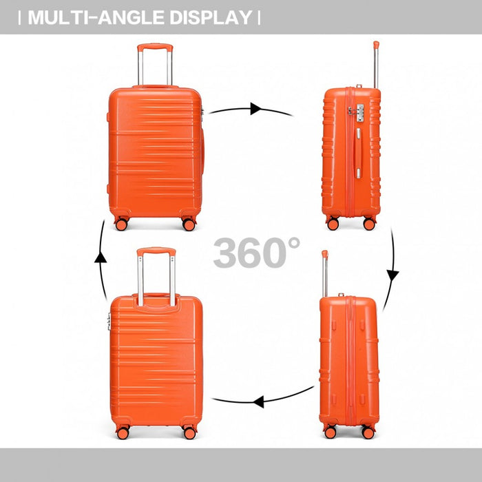 Polycarbonate and ABS Hard Shell Suitcase with TSA Lock – 24-Inch – K2391L – Orange