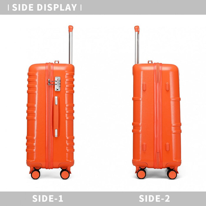 3-Piece Polycarbonate and ABS Hard Shell Suitcase Set with TSA Lock – Orange