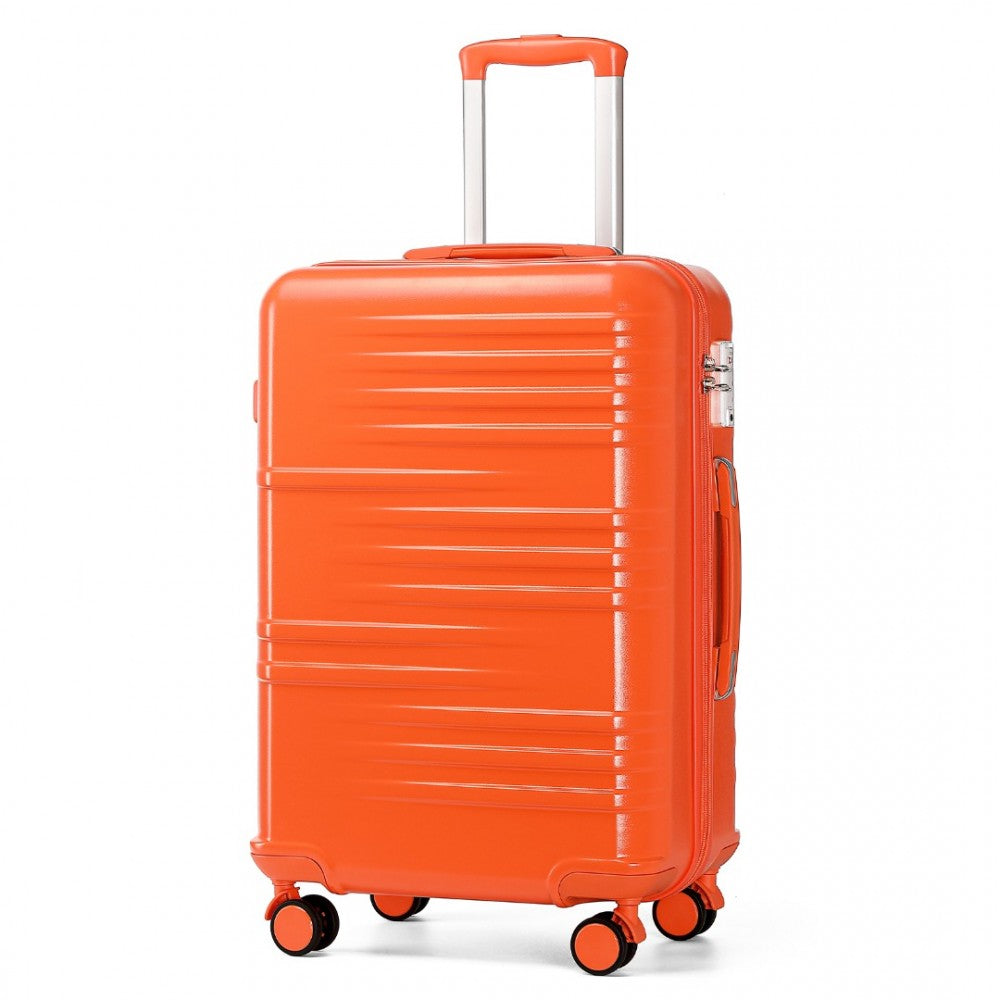 Polycarbonate and ABS Hard Shell Suitcase with TSA Lock – 24-Inch – K2391L – Orange