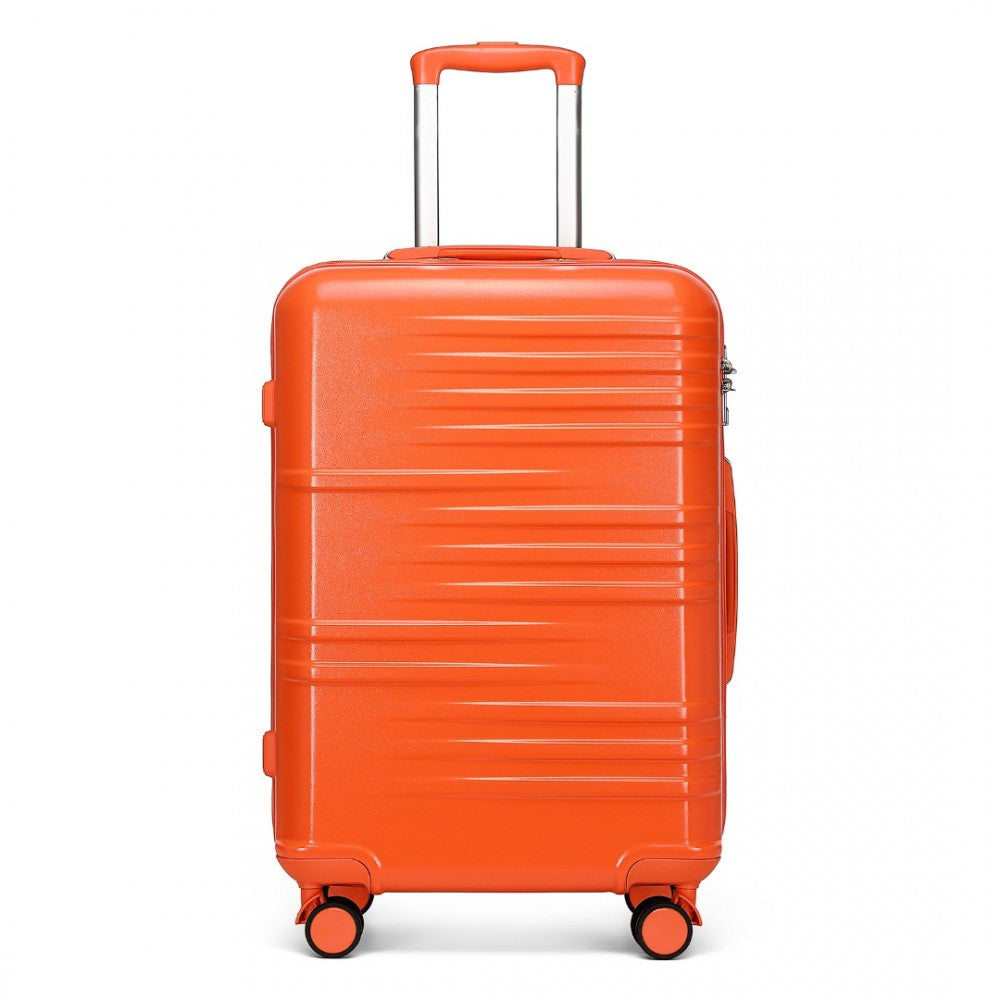 Polycarbonate and ABS Hard Shell Suitcase with TSA Lock – 24-Inch – K2391L – Orange