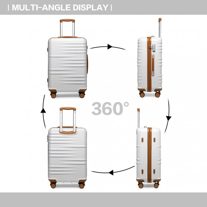 Polycarbonate and ABS Hard Shell Suitcase with TSA Lock – 24-Inch – K2391L – White