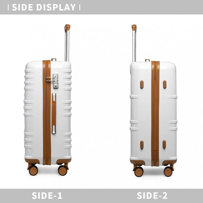 Polycarbonate and ABS Hard Shell Suitcase with TSA Lock – 24-Inch – K2391L – White
