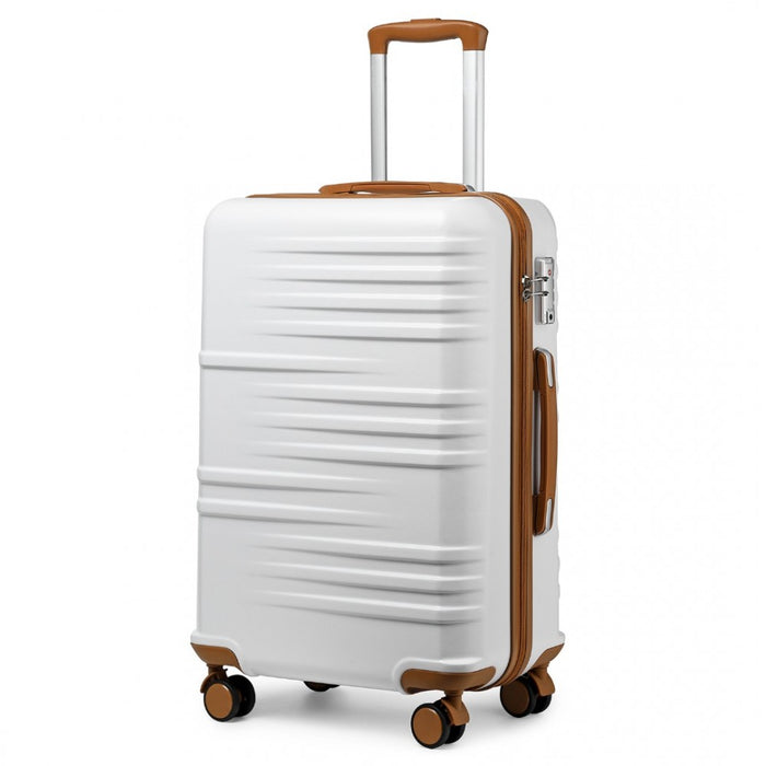 Polycarbonate and ABS Hard Shell Suitcase with TSA Lock – 24-Inch – K2391L – White
