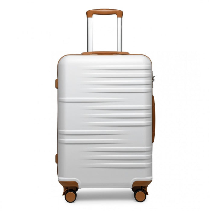 Polycarbonate and ABS Hard Shell Suitcase with TSA Lock – 24-Inch – K2391L – White