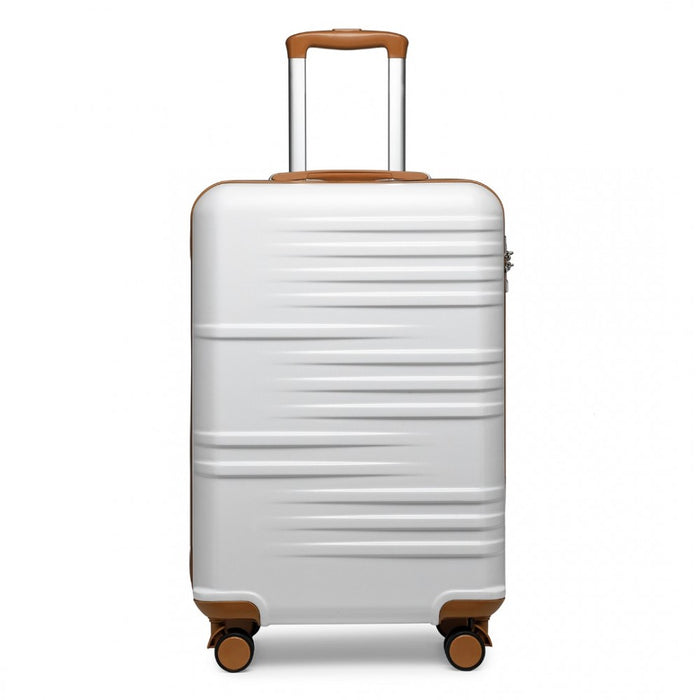 Polycarbonate and ABS Hard Shell Suitcase with TSA Lock – 20-Inch – White