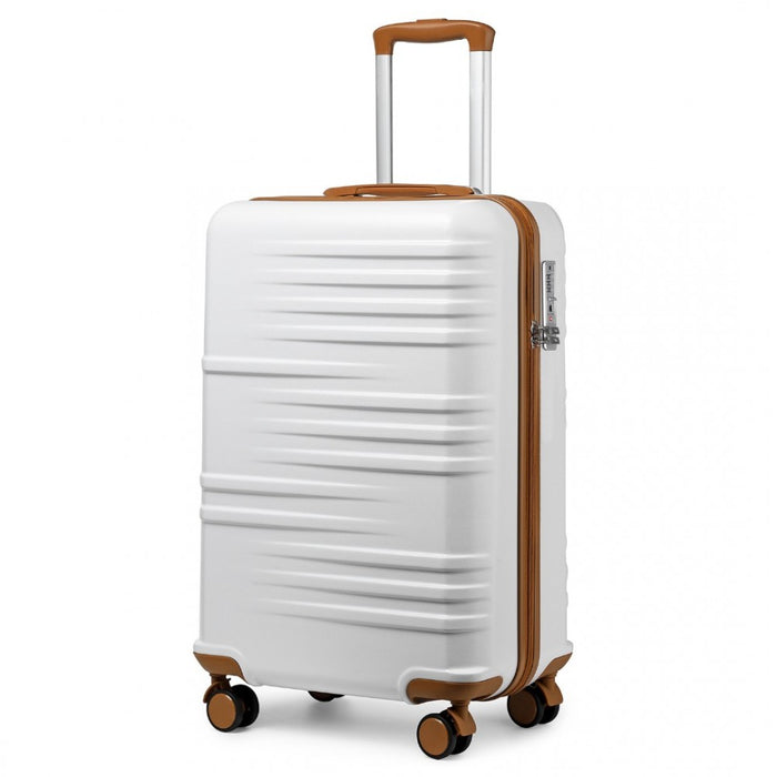 Polycarbonate and ABS Hard Shell Suitcase with TSA Lock – 20-Inch – White