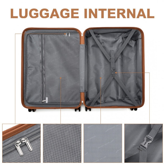 Polycarbonate and ABS Hard Shell Suitcase with TSA Lock – 24-Inch – K2391L – White