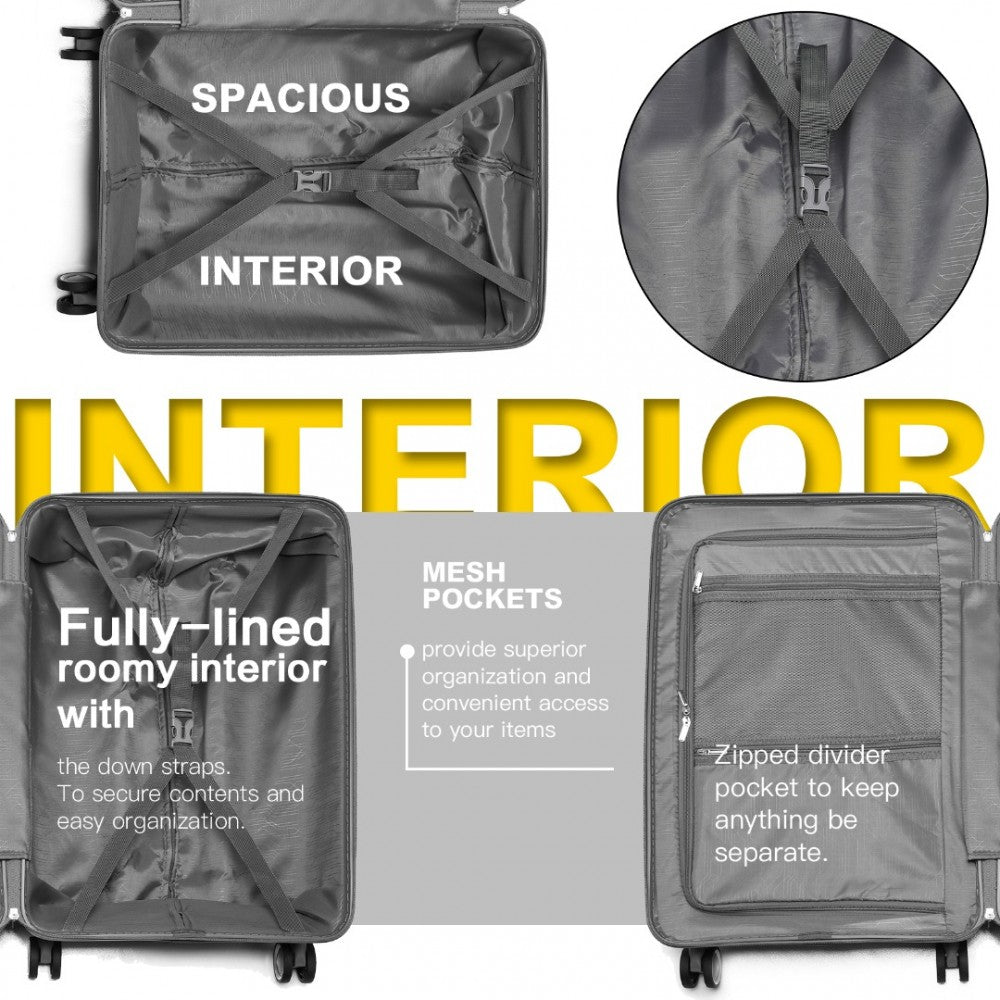 3-Piece Multi-Texture Polypropylene Hard Shell Suitcase Set with TSA Lock – Black