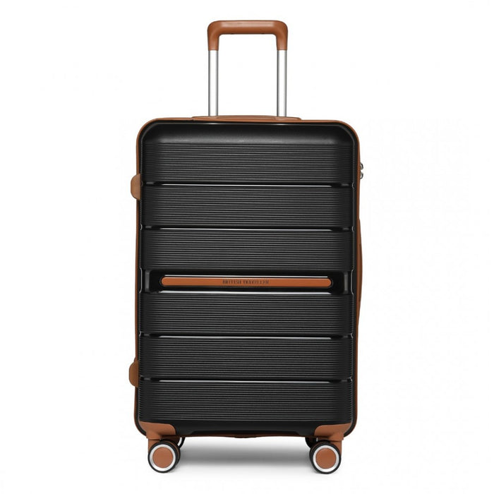 Multi-Texture Polypropylene Hard Shell Suitcase with TSA Lock – 20-Inch – Black