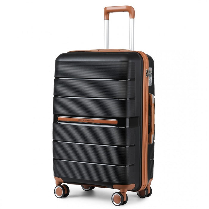 Multi-Texture Polypropylene Hard Shell Suitcase with TSA Lock – 28-Inch – Black
