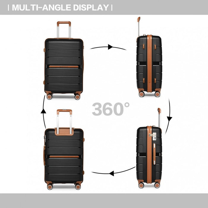 Multi-Texture Polypropylene Hard Shell Suitcase with TSA Lock – 28-Inch – Black