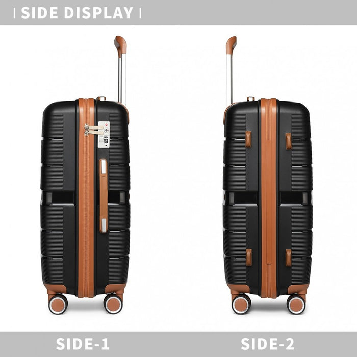 Multi-Texture Polypropylene Hard Shell Suitcase with TSA Lock – 20-Inch – Black
