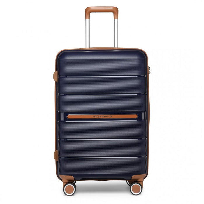 Multi-Texture Polypropylene Hard Shell Suitcase with TSA Lock – 20-Inch – Navy