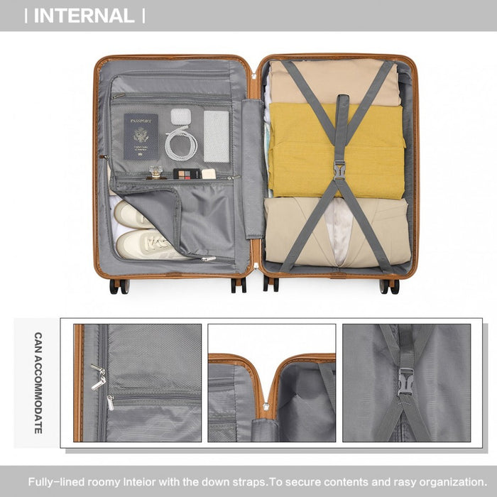 Multi-Texture Polypropylene Hard Shell Suitcase with TSA Lock – 20-Inch – Navy