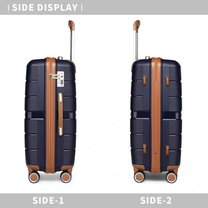 Multi-Texture Polypropylene Hard Shell Suitcase with TSA Lock – 28-Inch – Navy